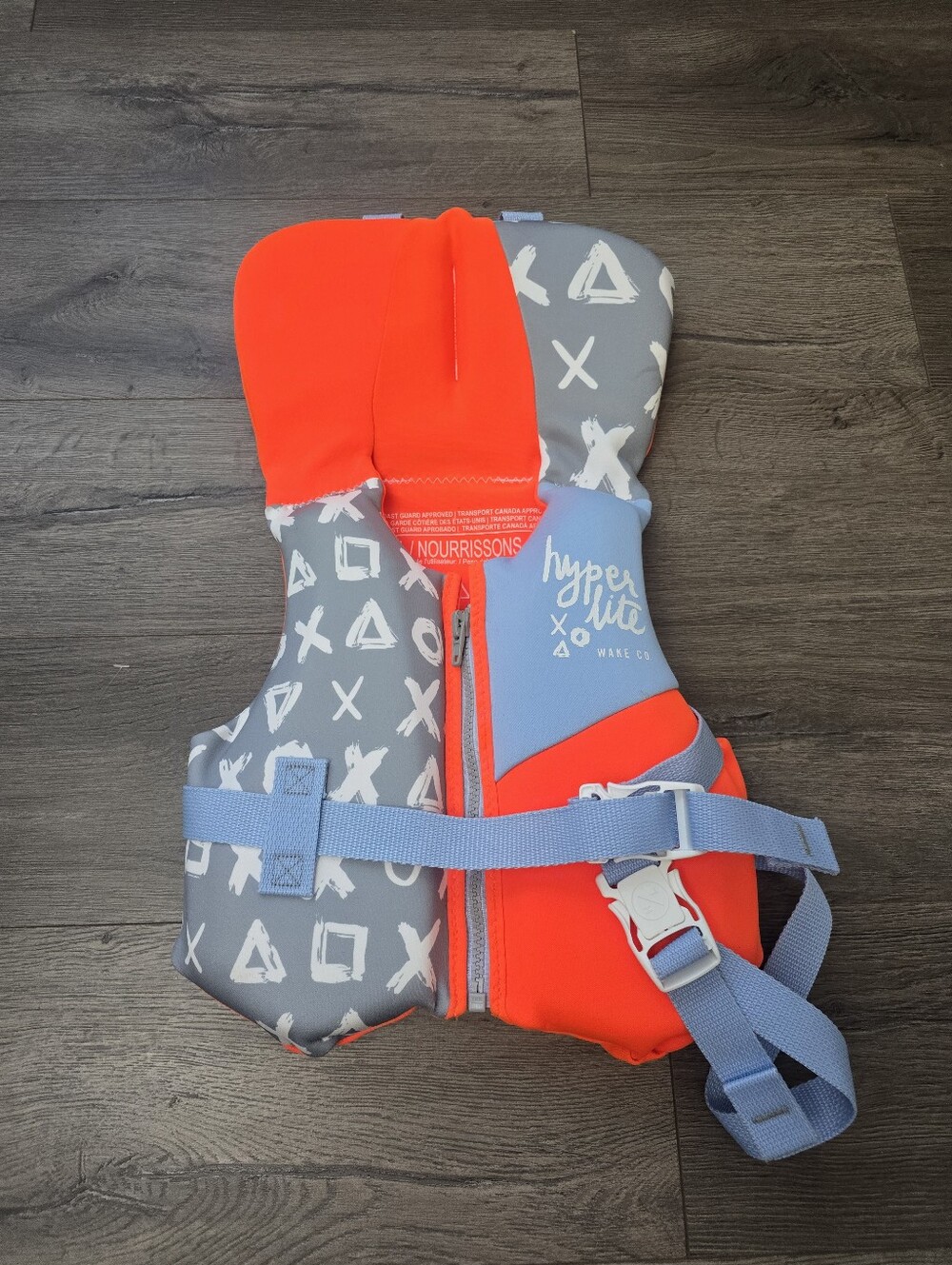 Hyperlite Wake Co. Infant Life Jacket Orange Blue Pool Beach Lake Outdoor